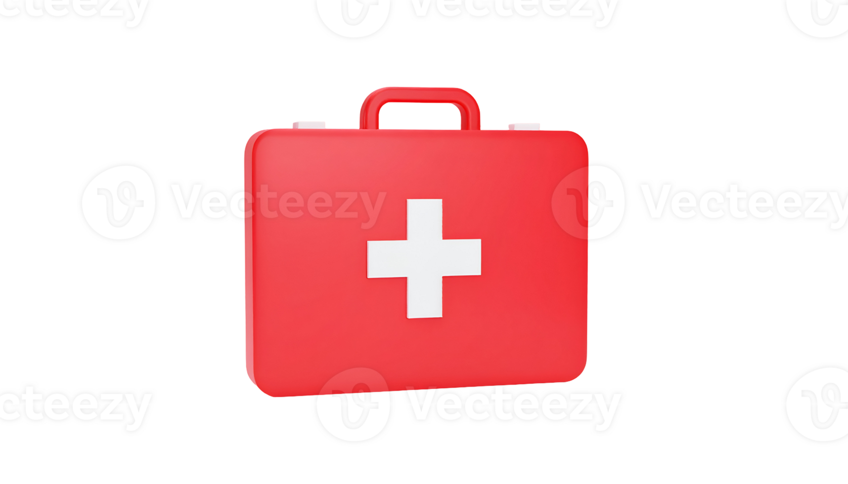 Create a Red First-Aid Kit with Transparent Background, using 3D Modeling Software. Learn the process step by step. png
