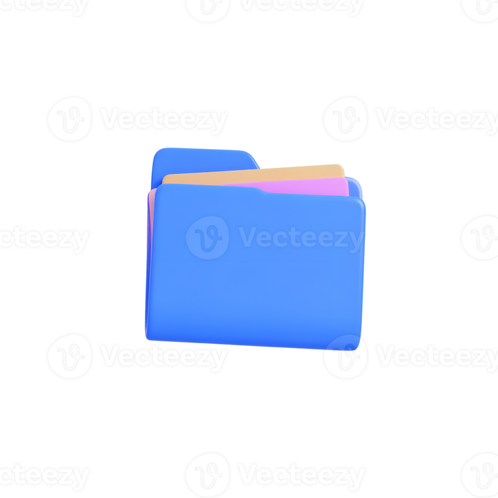 Create Colorful 3D Folders with Transparent Backgrounds using Blender png