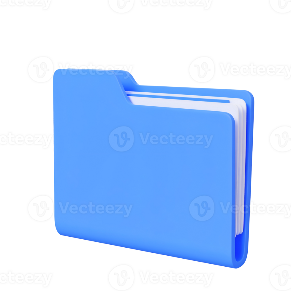 Create a Blue File Folder with Transparent Background Using 3D Modeling Software png