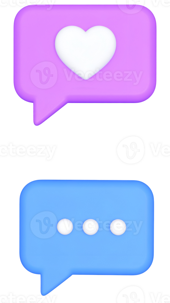 Create Stunning 3D Chat Bubbles with Transparent Backgrounds, Design Modern Icons, Easily Add Heart Dots, Quick Tutorial for Beginners. png