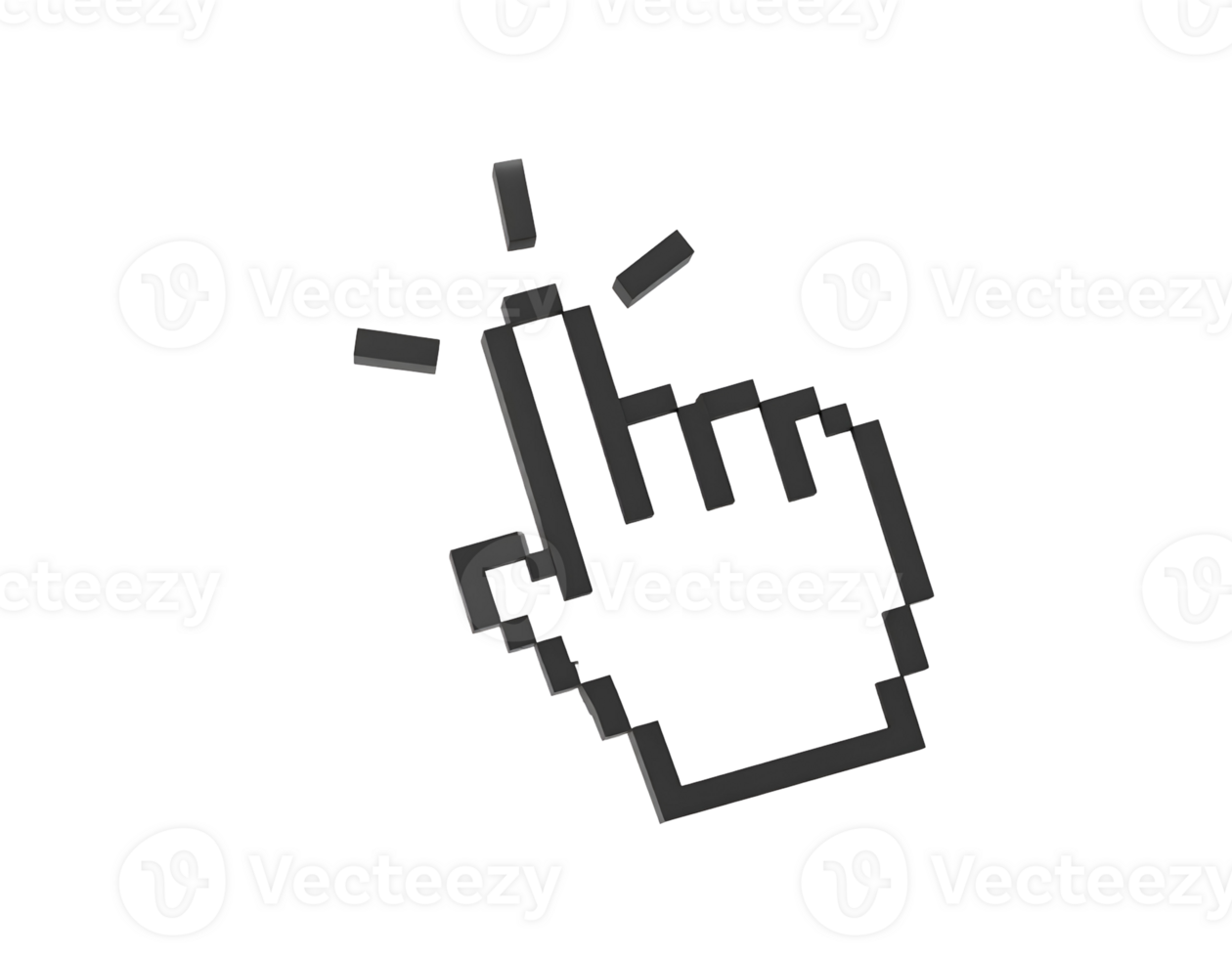Create 3D Cursor Icons with Transparent Background using Blender Software png