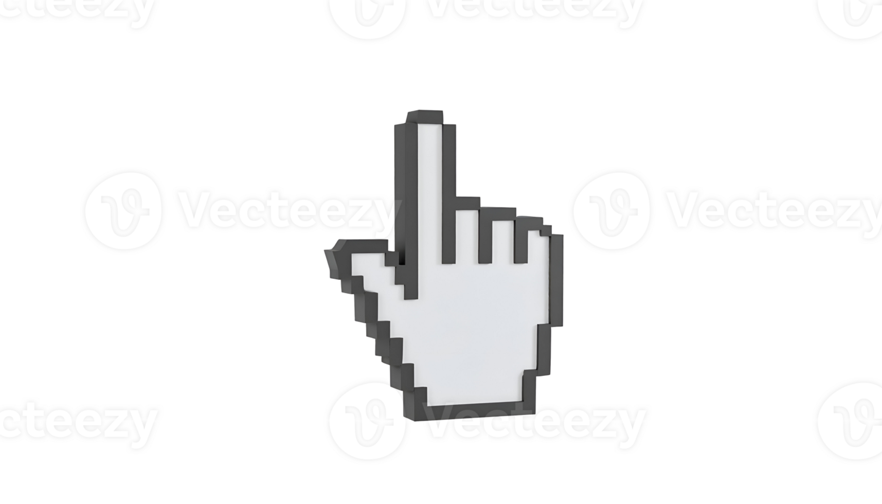 Create Pixel Art Cursor Hand with Transparent Background, Design 3D Model Easily. png