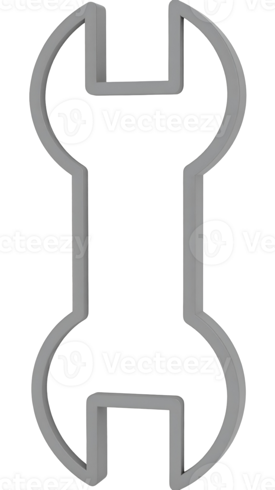 Create a 3D Wrench Model with Transparent Background Using Blender png