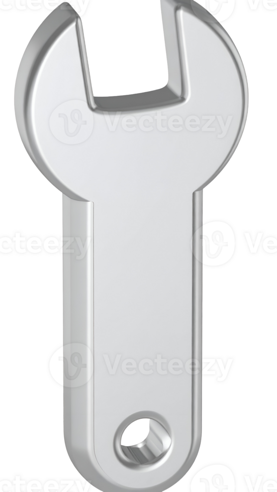 Create a 3D Model of a Wrench with a Transparent Background, Using Software for Design and Seamless Integration. png