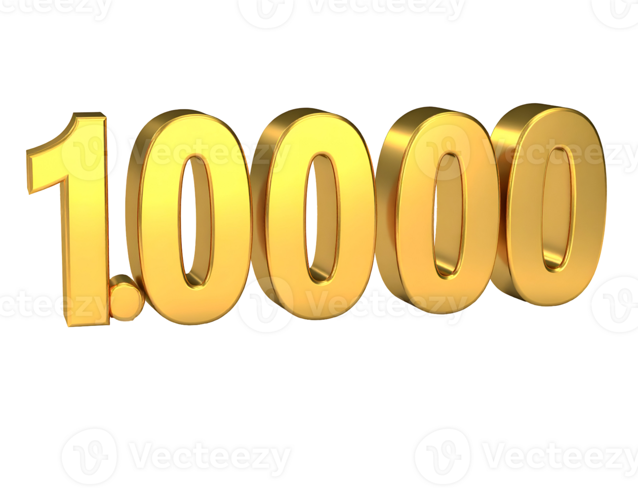 Creating Golden 3D Numbers with Transparent Background, Achieving a Polished Look for Projects png