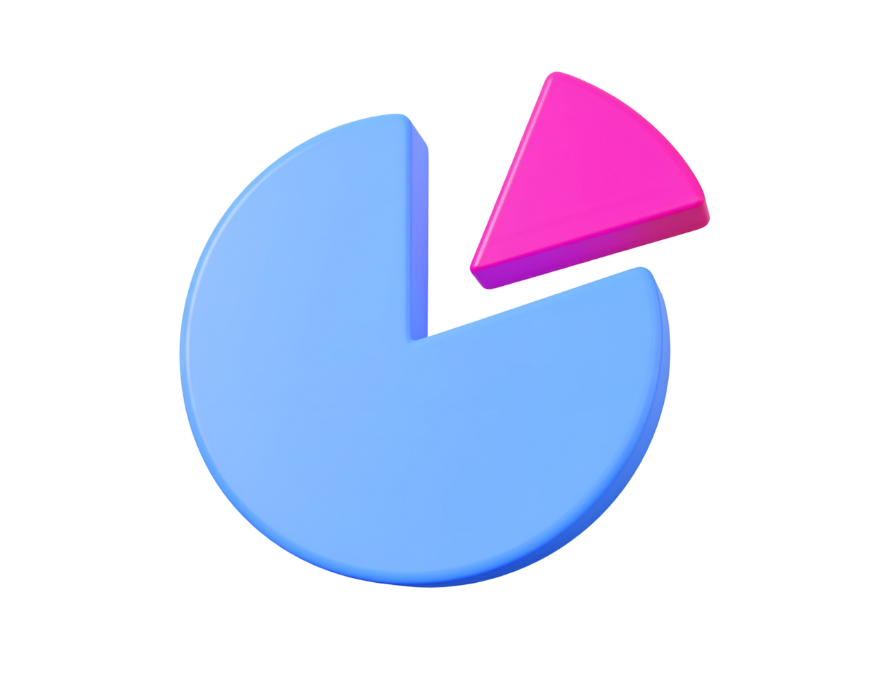 Create 3D Pie Chart with Transparent Background in Blender png