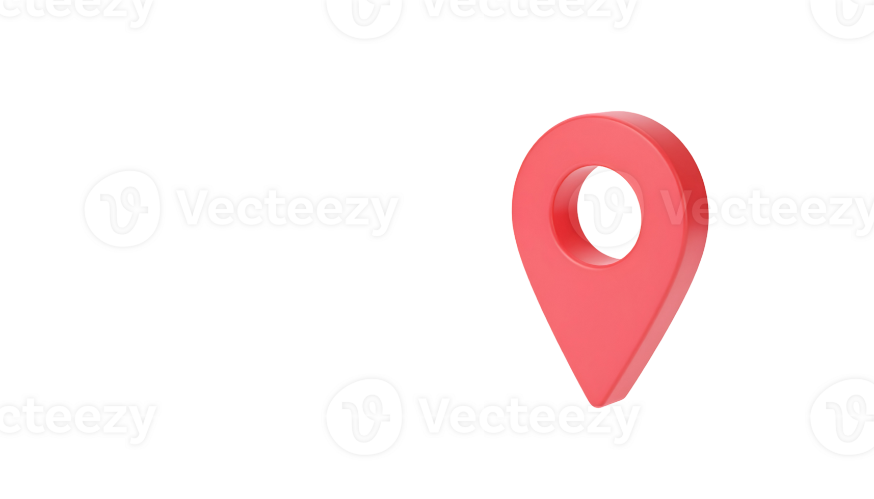 Create a 3D Red Location Pin with Transparent Background, Easy Tutorial for Graphic Designers png