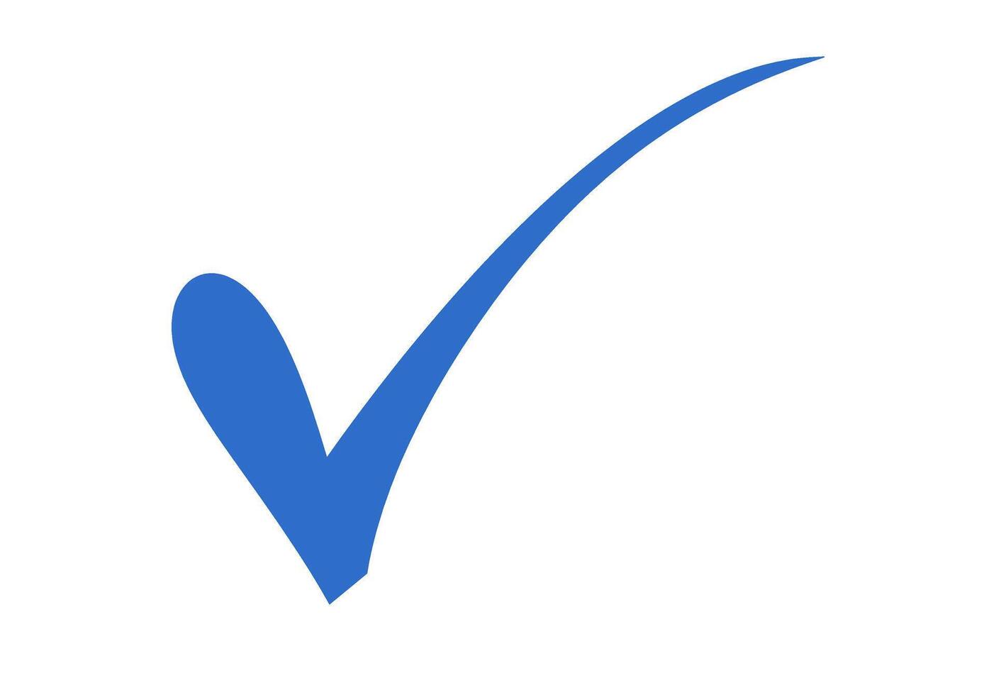 Blue Check Mark Symbol on White Background Approval, Confirmation, and Validation vector