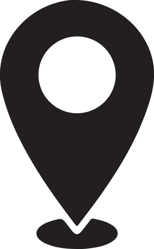 Simple black location pin icon for navigation and maps vector