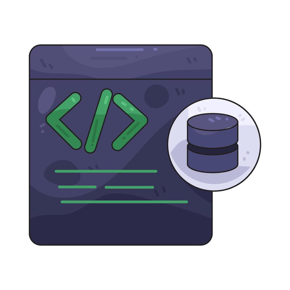 ilustración de base de datos y código vector