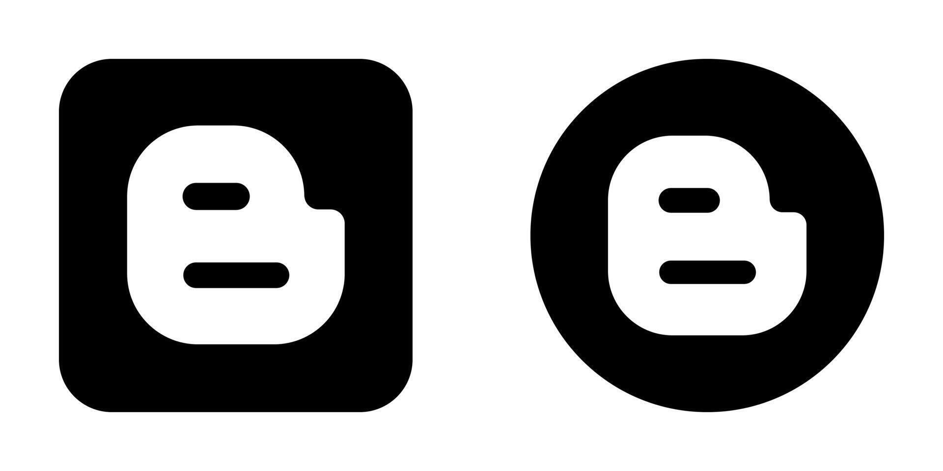 Blogger Icon Set. Blogger Logo Bundle. Blogger Square and Circle Logo Set. vector