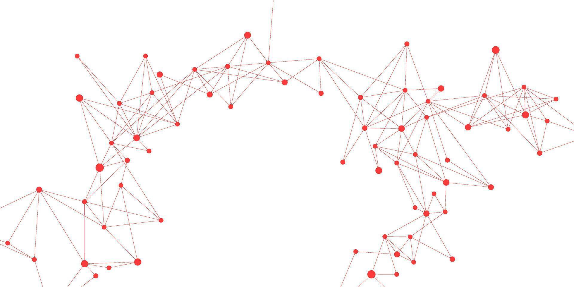 Abstract dots and lines connection on white background. Minimalist science and technology design with plexus. Suitable for chemistry, big data visualization and communication vector