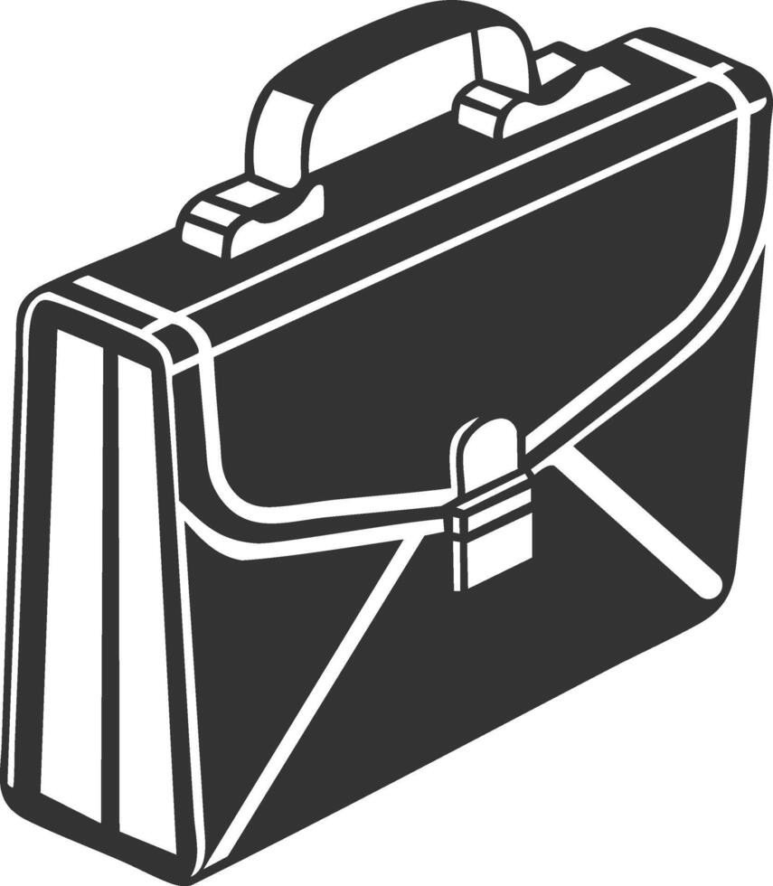 briefcase with handle icon, simple style vector
