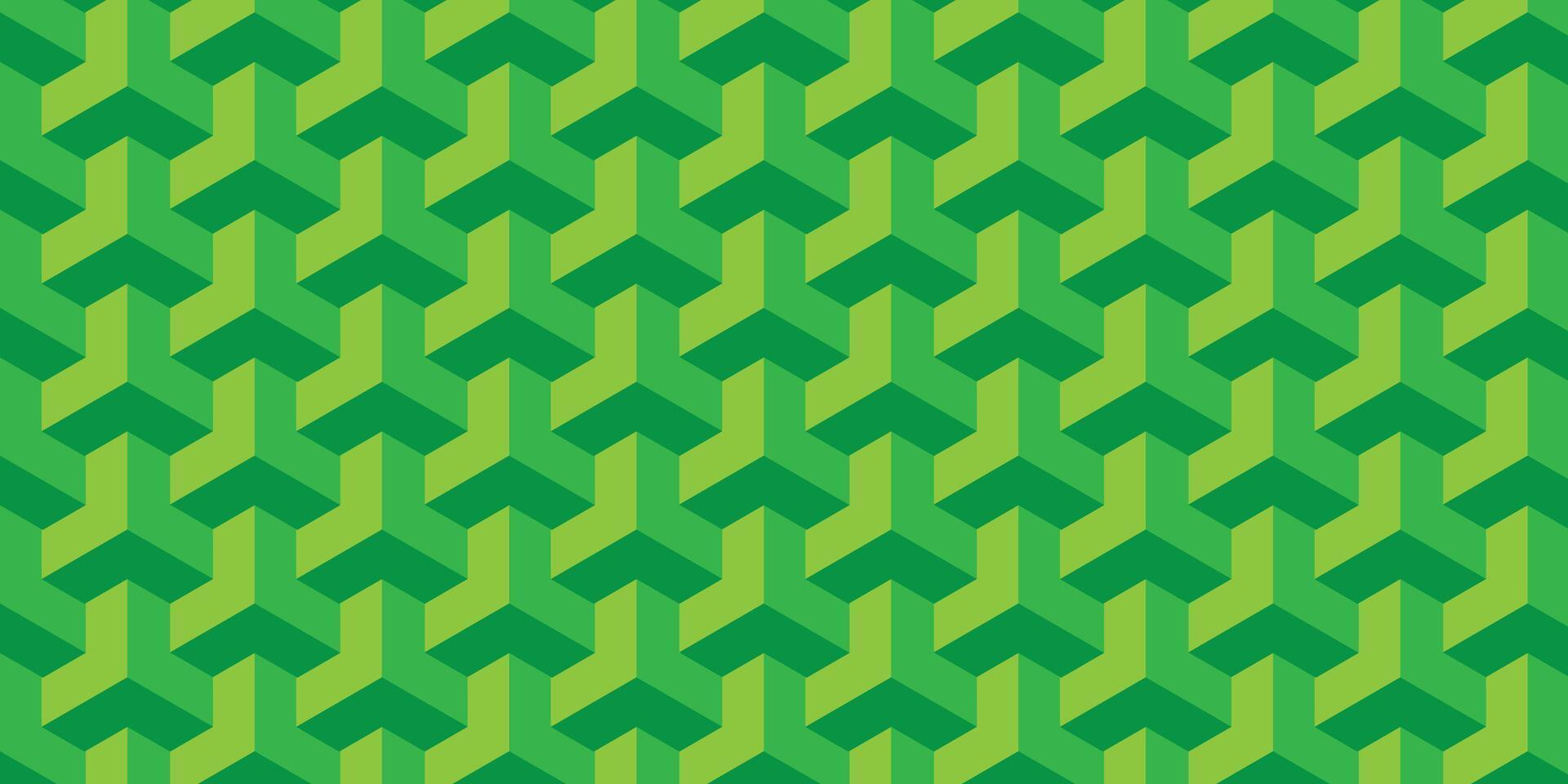 Modern geometric pattern in green tones with interlocking shapes, ideal for backgrounds, textiles, wallpapers, and contemporary design projects. vector
