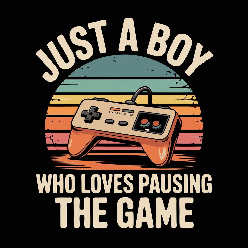 Vintage Game Controller Sunset gaming retro vector