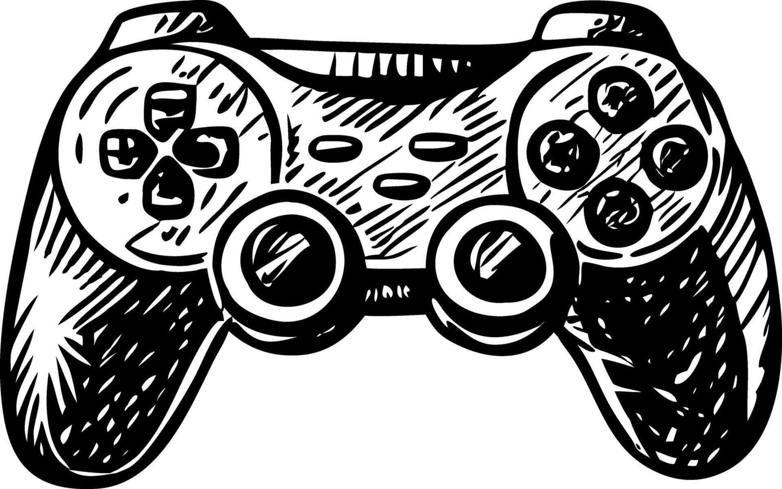 A sketchy style illustration representing game controller vector