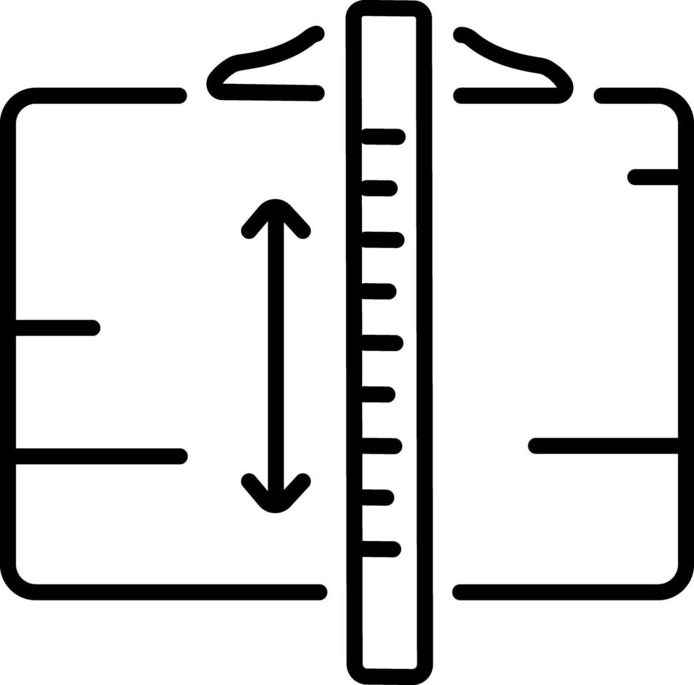 A linear style icon representing t scale vector