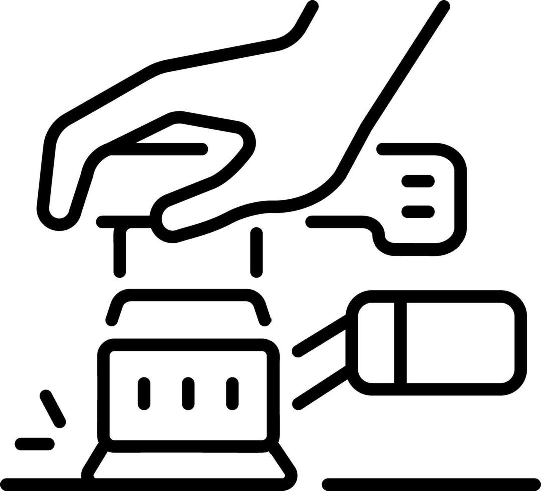 A linear style icon representing sanding machine vector