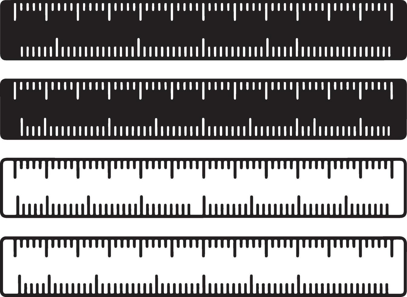 Precision Measurement Tools Set Rulers for Accurate Drafting and Technical Drawings Design vector
