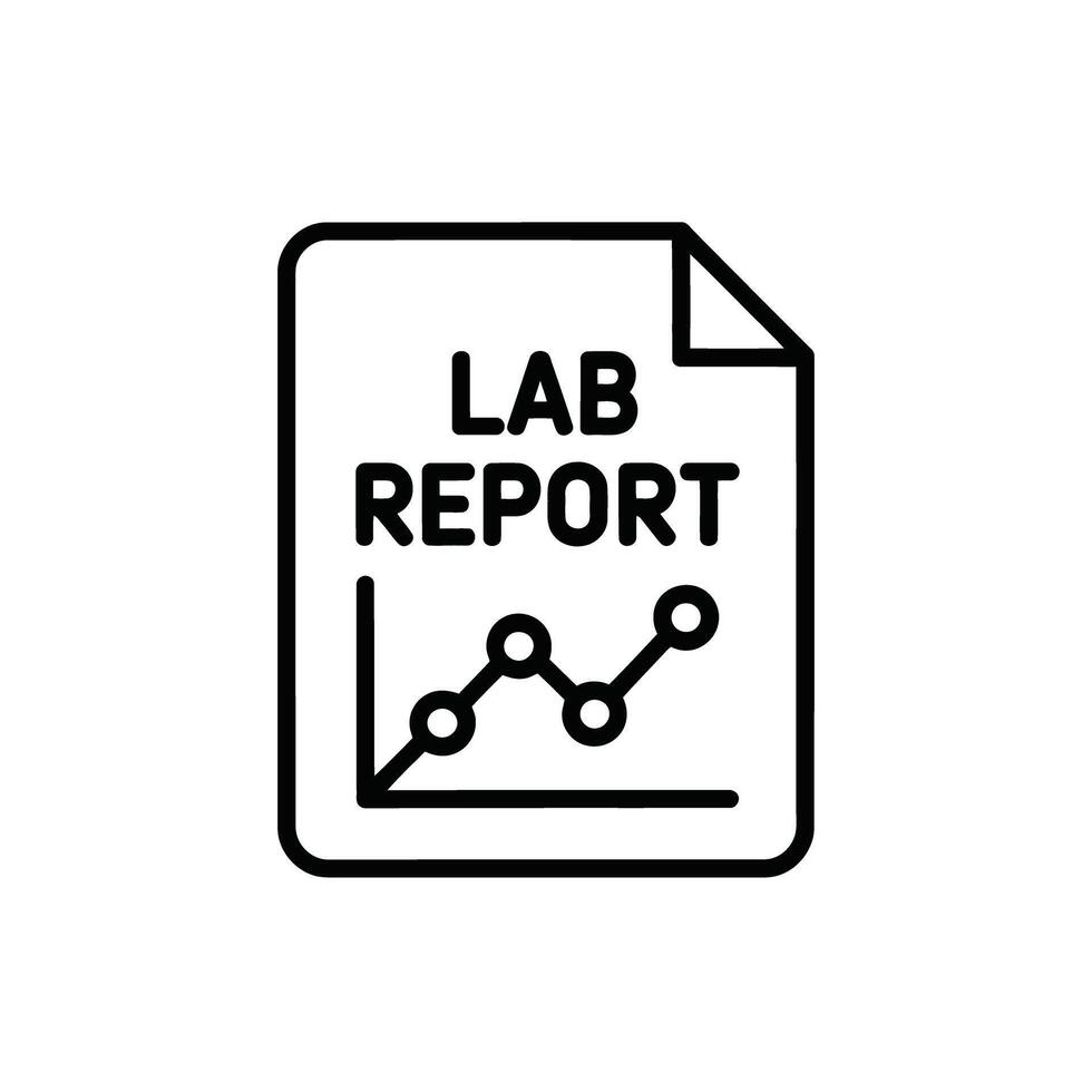 Lab Report Icon with Graph Line Design for Medical or Scientific Data Analysis vector