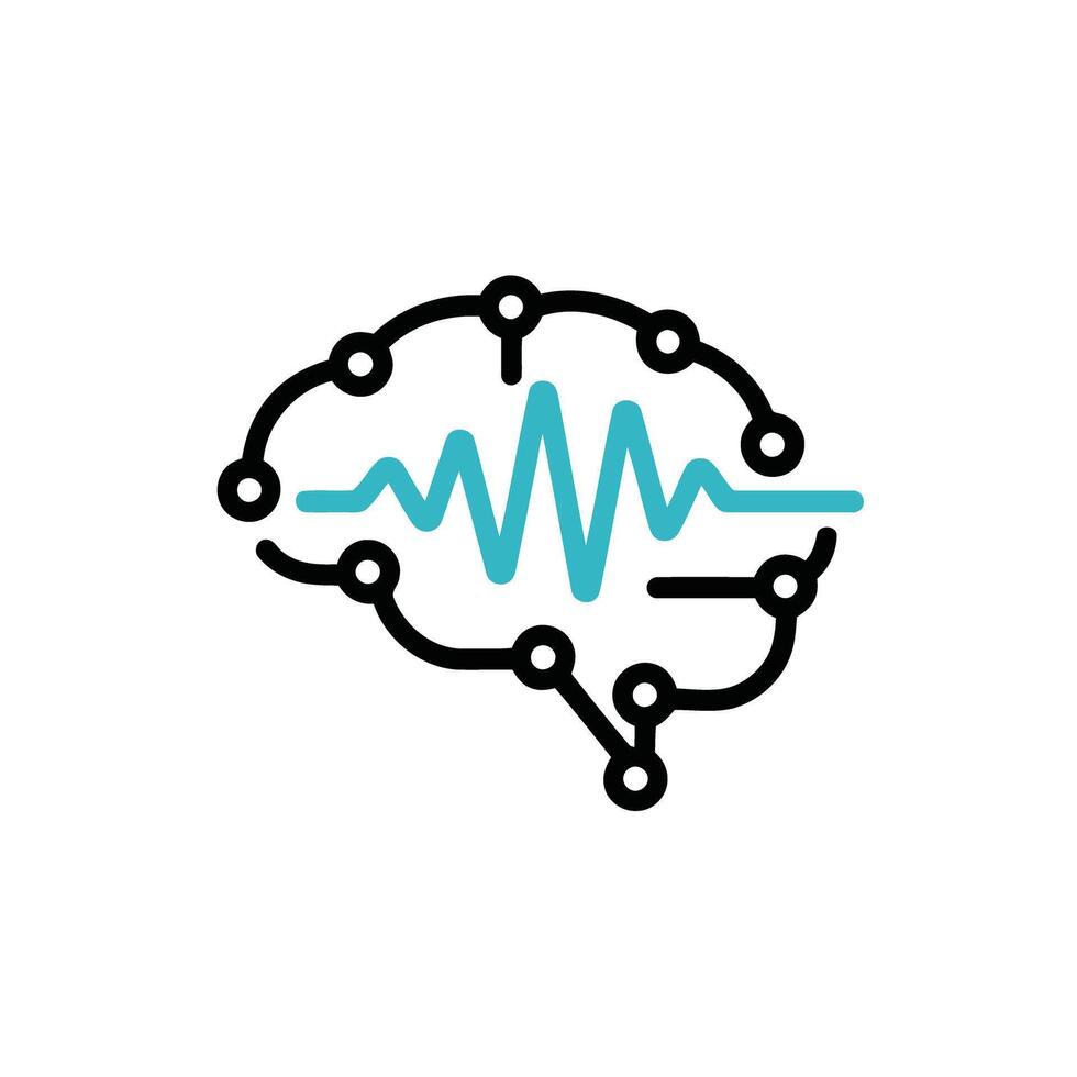 Brain Activity Neural Network Illustration Representing Artificial Intelligence and Cognitive Function vector