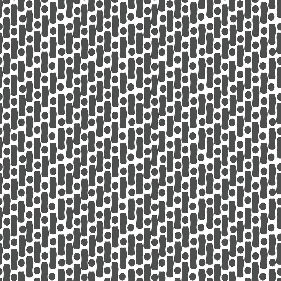 Stylish seamless pattern with abstract oval and rectangular shapes in black and white design vector