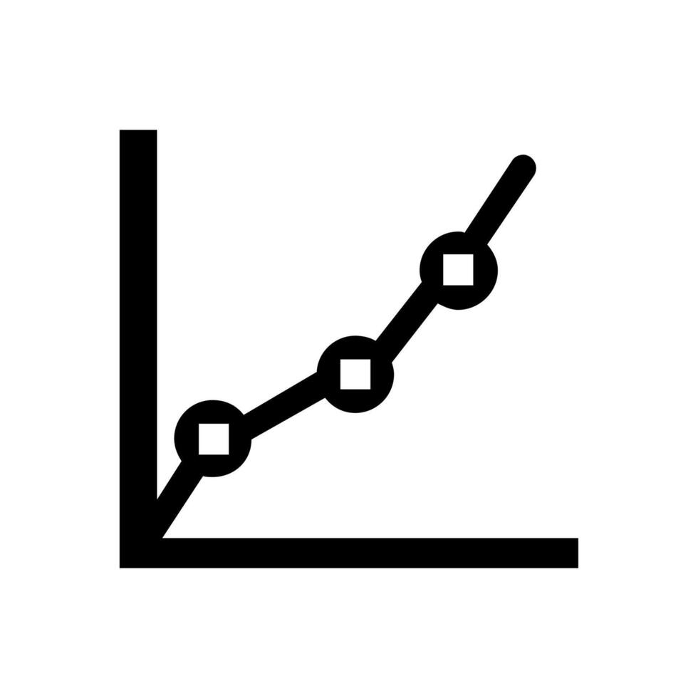 Data visualization icon showing an increasing trend on a line graph, symbolizing financial growth, statistics, and business progress vector