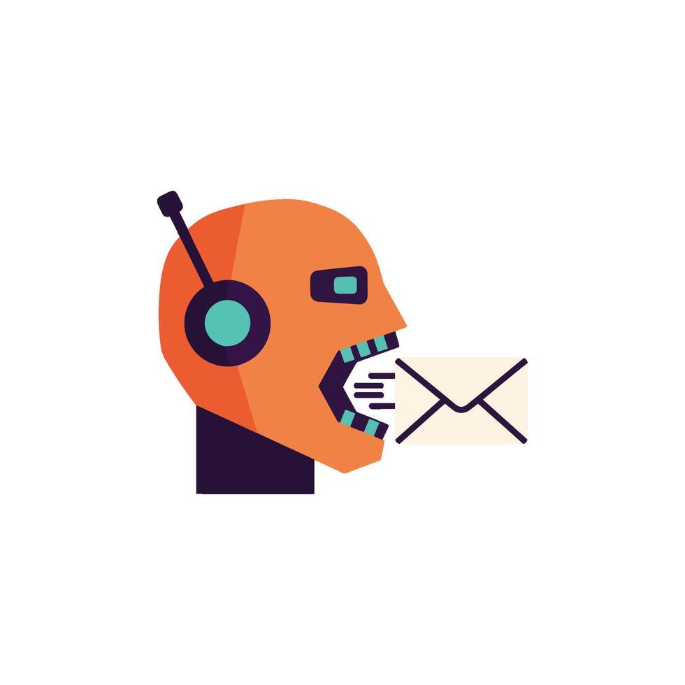 The mind of a smart robot AI brain clip art showing robot intelligence, futuristic technology, neural tech, brainstorming, and artificial intelligence assistance vector