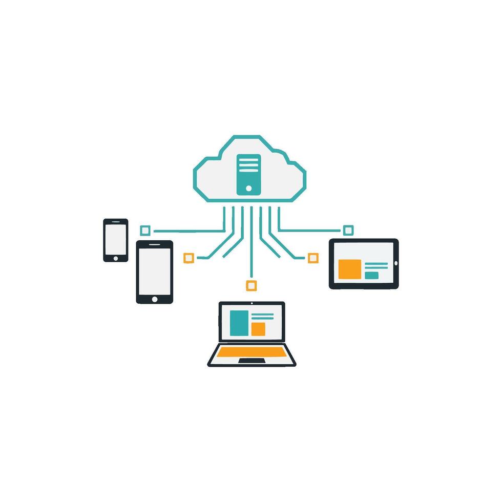 Data Cloud strategy for Big Data analytics and Machine Learning, an AI System solution for server computing, data collection, and performance management vector