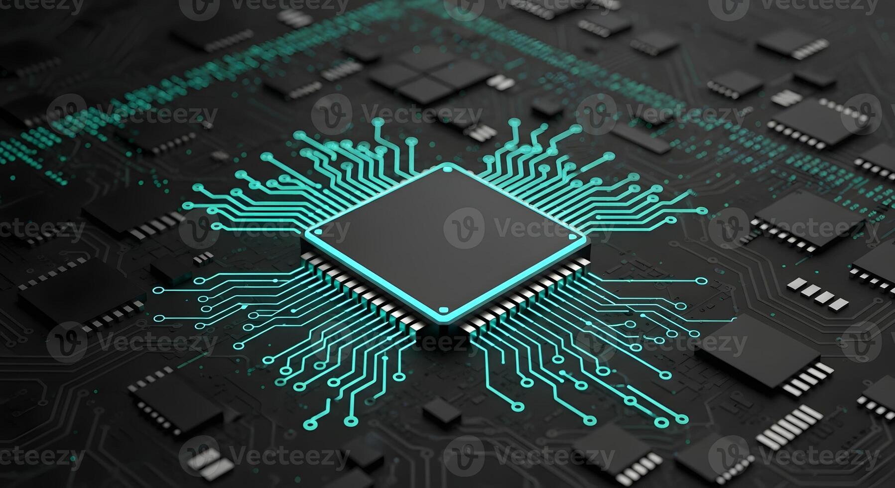 Advanced Microchip Technology Futuristic Processor Design for AI and Computing Innovation photo
