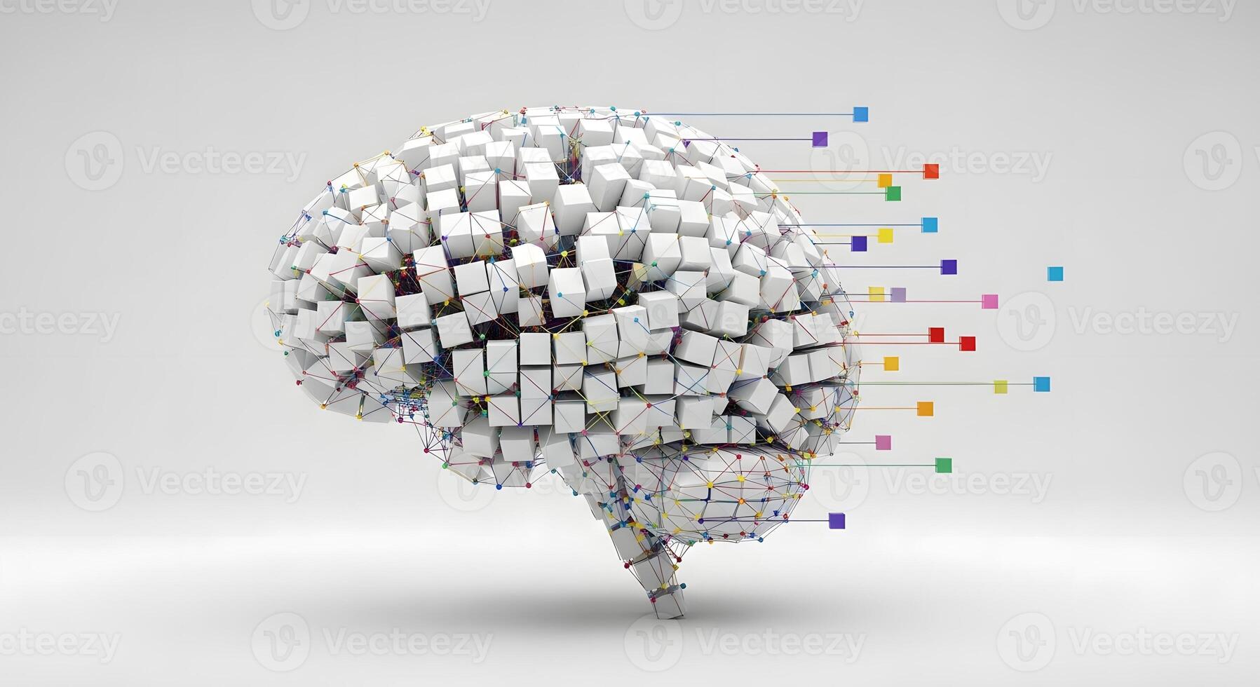 Brain Data Visualization Artificial Intelligence and Machine Learning Concept photo