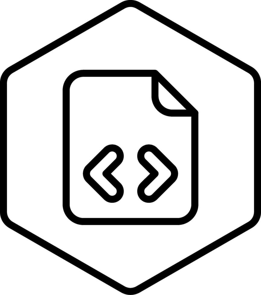 File Code Outline Style Icon vector