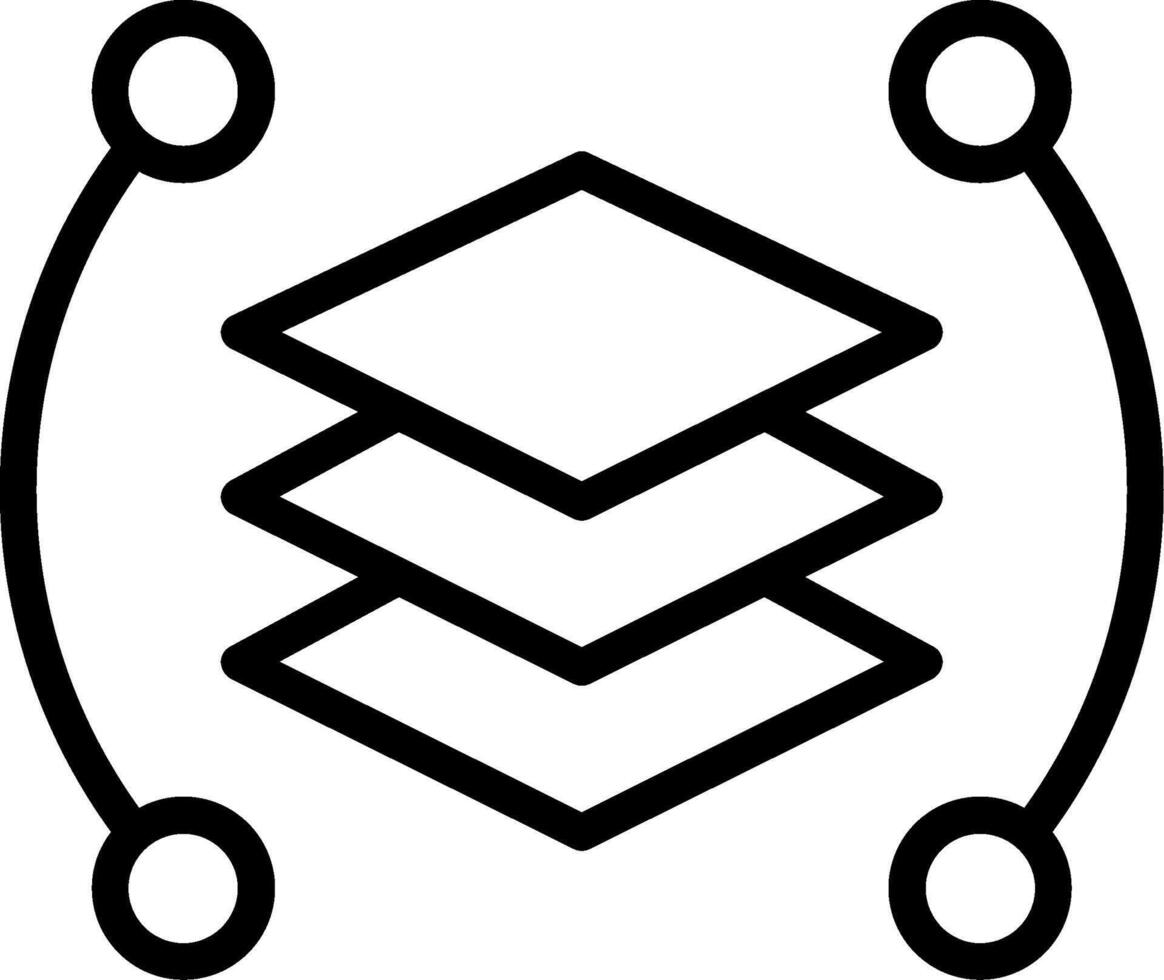 Tech Stack Minimal Outline Icon vector