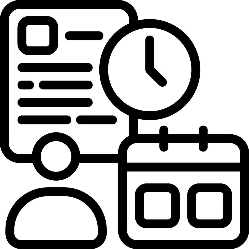 Interview Schedule Minimal Outline Icon vector