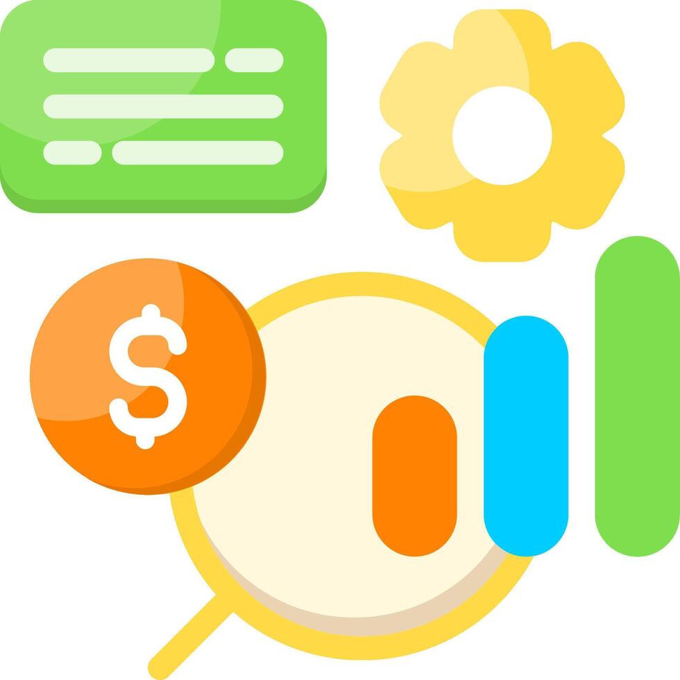 Demand Forecasting Minimal Colorful Icon vector