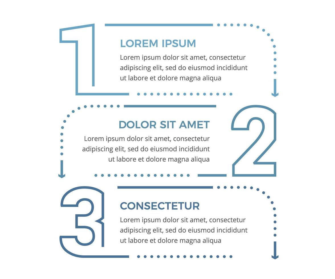 Minimal business infographic design template with three numbers with arrows vector