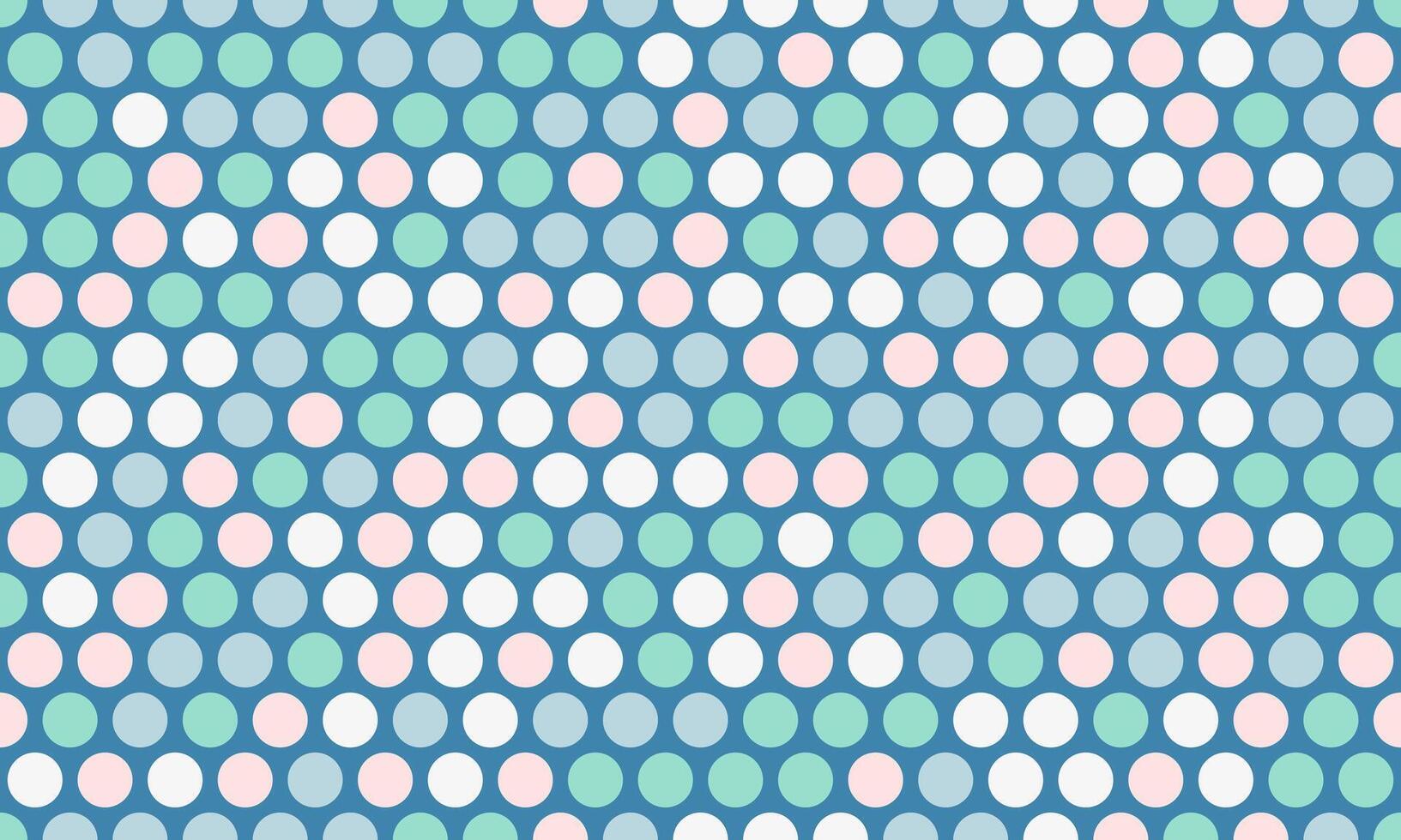 Pastel polka dot pattern. A cheerful, repeating design featuring soft pink, mint green, and light blue circles on a navy background. Ideal for website backgrounds, textiles, packaging, and more. vector
