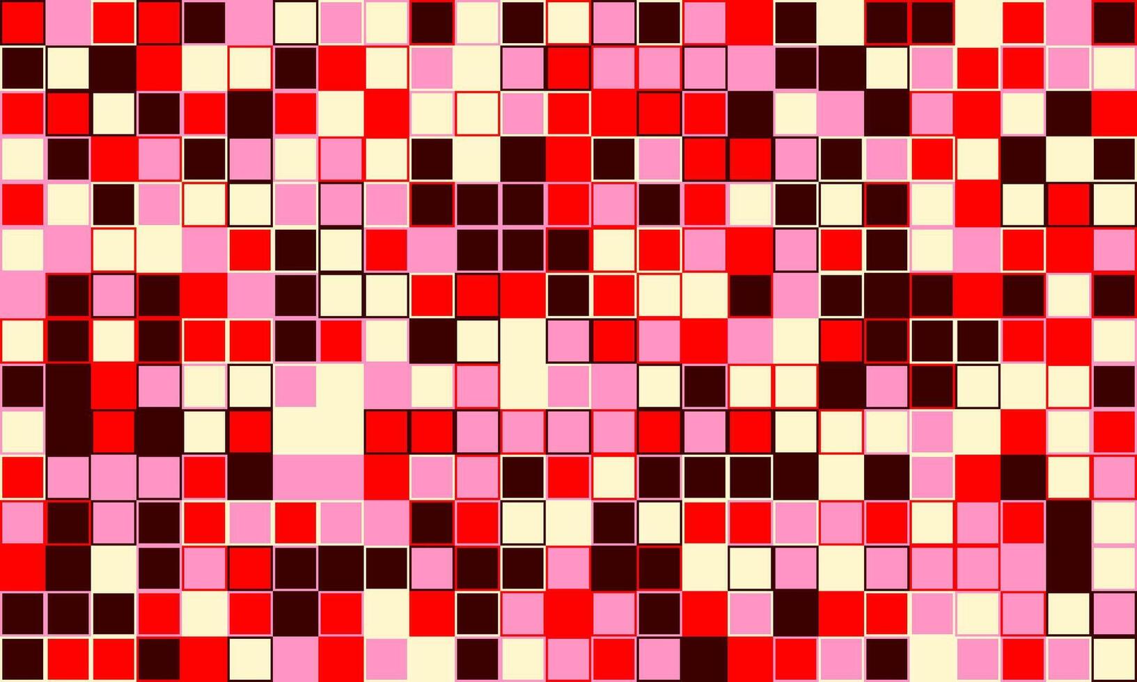 Vibrant abstract mosaic background. Red, pink, and cream squares create a dynamic, energetic pattern ideal for website banners, presentations, or textile designs. vector