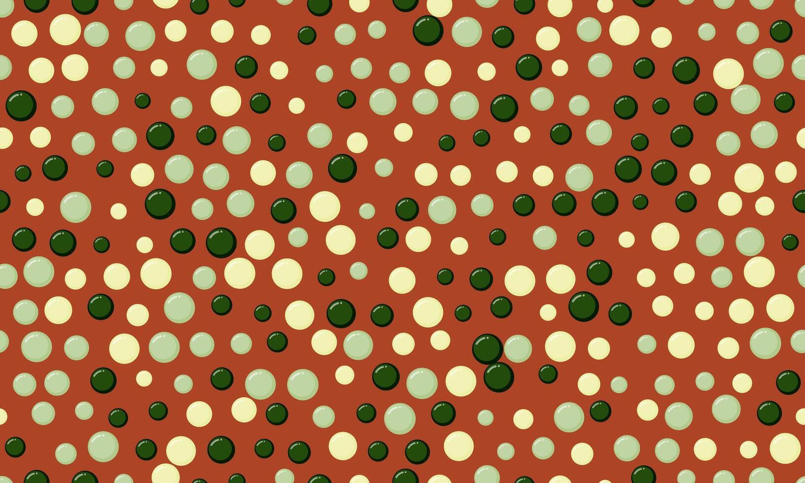 Abstract festive pattern with scattered circles in red, green, and beige. Perfect for backgrounds, textiles, or wrapping paper. vector