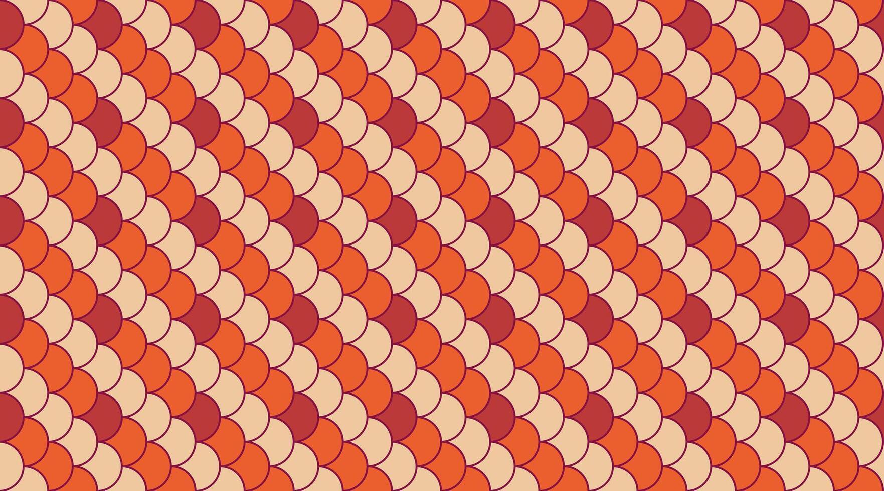 Vibrant, repeating geometric pattern. Interlocking circles in warm autumnal hues create a dynamic, textured background ideal for websites, branding, textiles, and packaging. vector