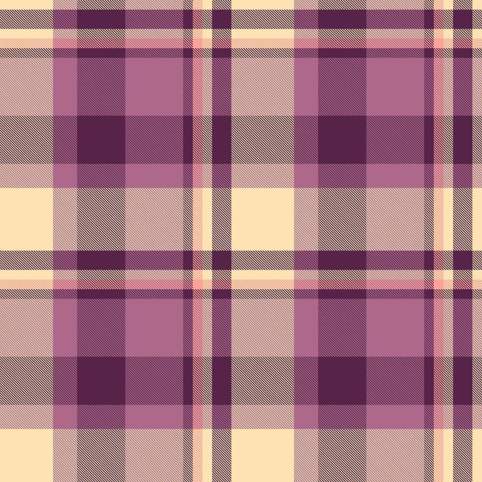 Elegant plaid pattern in soft purple and cream tones. Seamless, timeless design ideal for textiles, backgrounds, and decorative projects. A versatile asset for various applications. vector