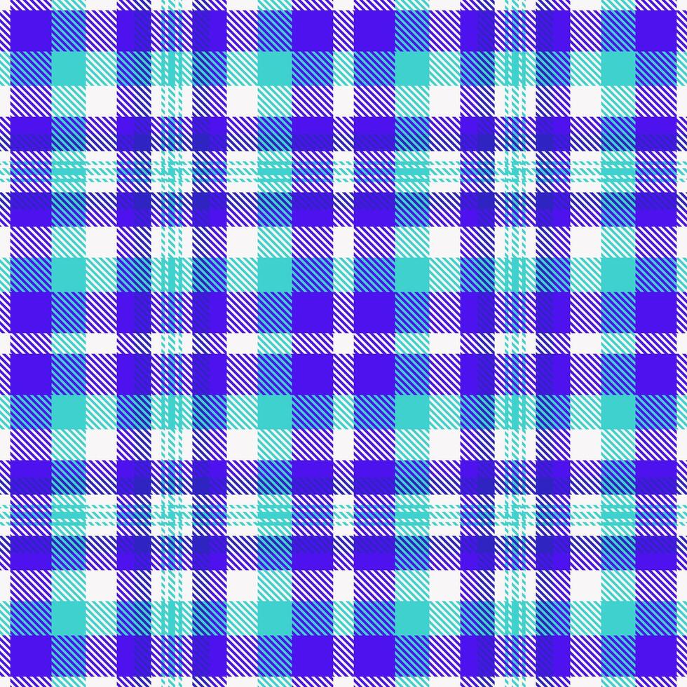 Vibrant plaid pattern in cool blues and turquoise. Ideal for backgrounds, textiles, design projects, and adding a classic yet modern touch. Versatile and eyecatching. vector