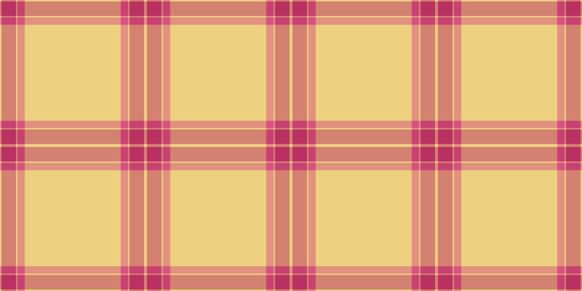 Micro tartan texture textile, mid fabric seamless . Sketch background check plaid pattern in red and amber colors. vector