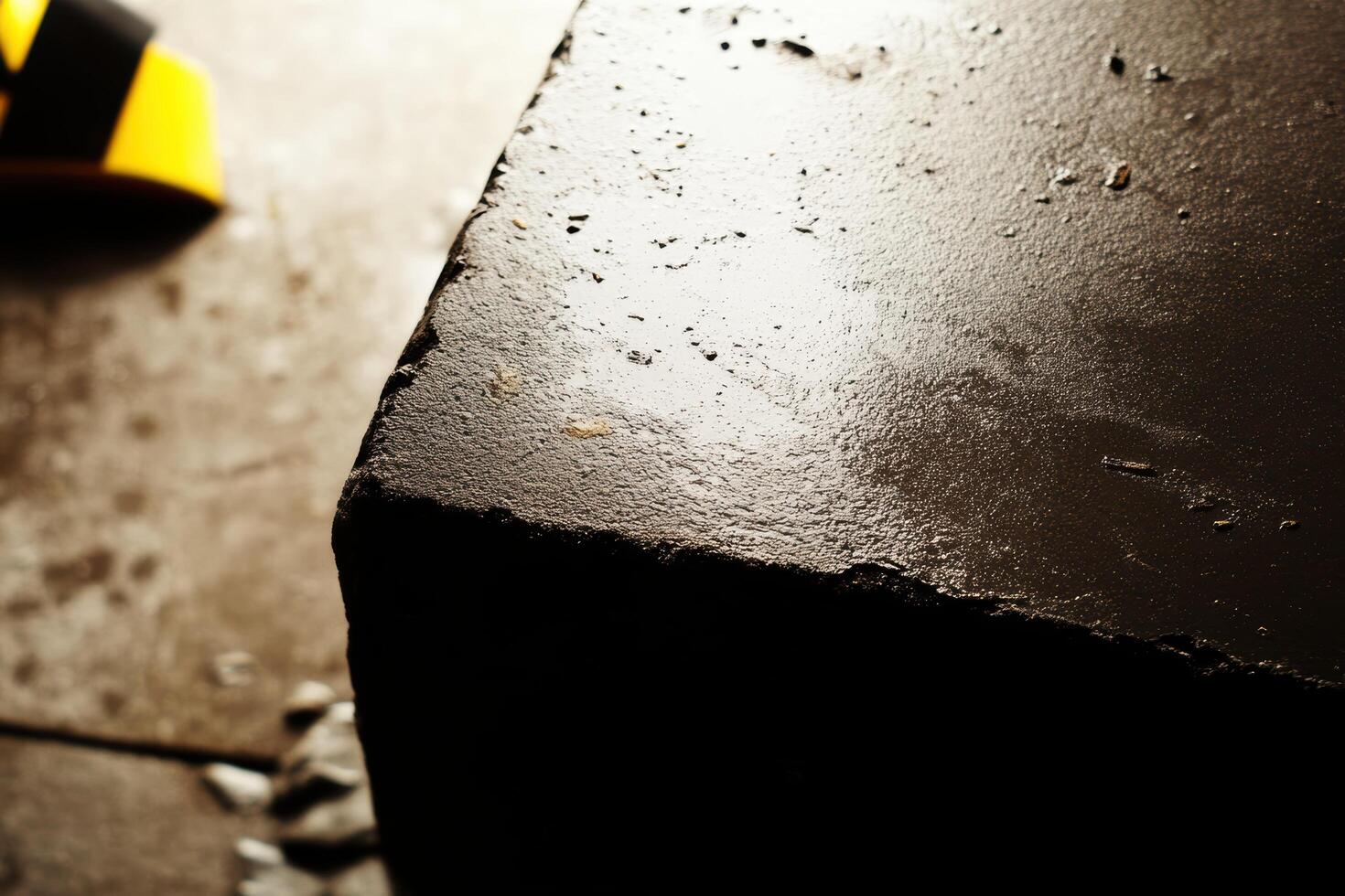 Close-up of a textured black surface with subtle reflections and patterns photo