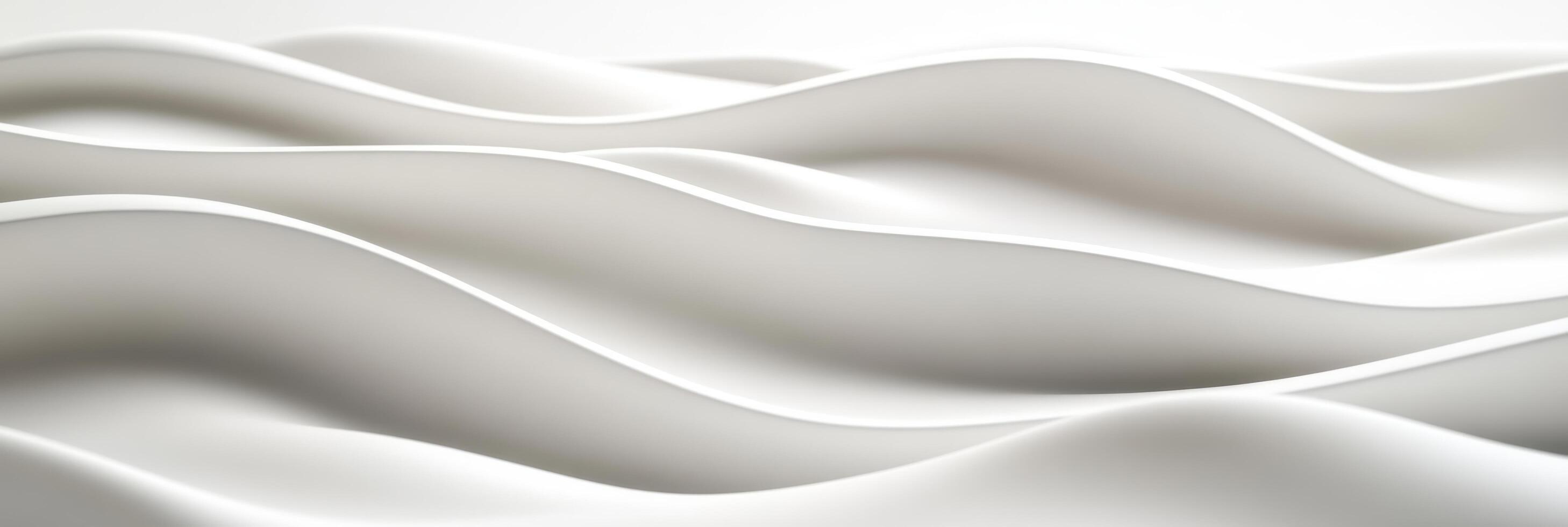 Soft curves create a calming wave pattern in white material photo