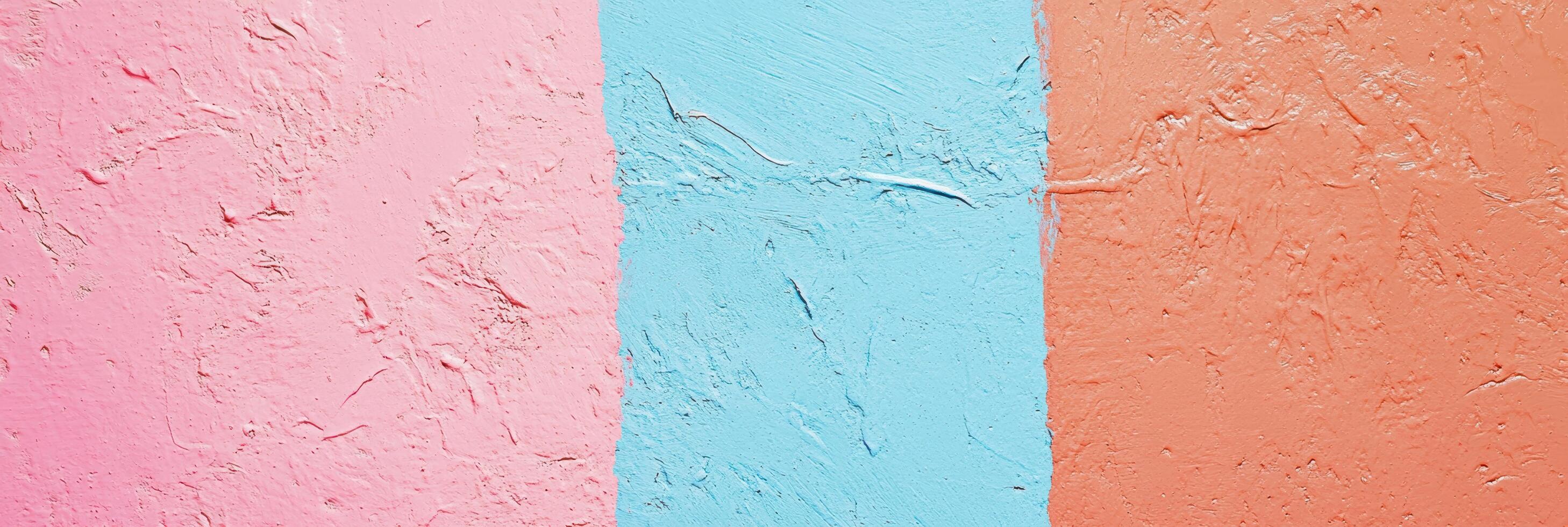 Vibrant color blocks on textured walls create an eye-catching visual display photo