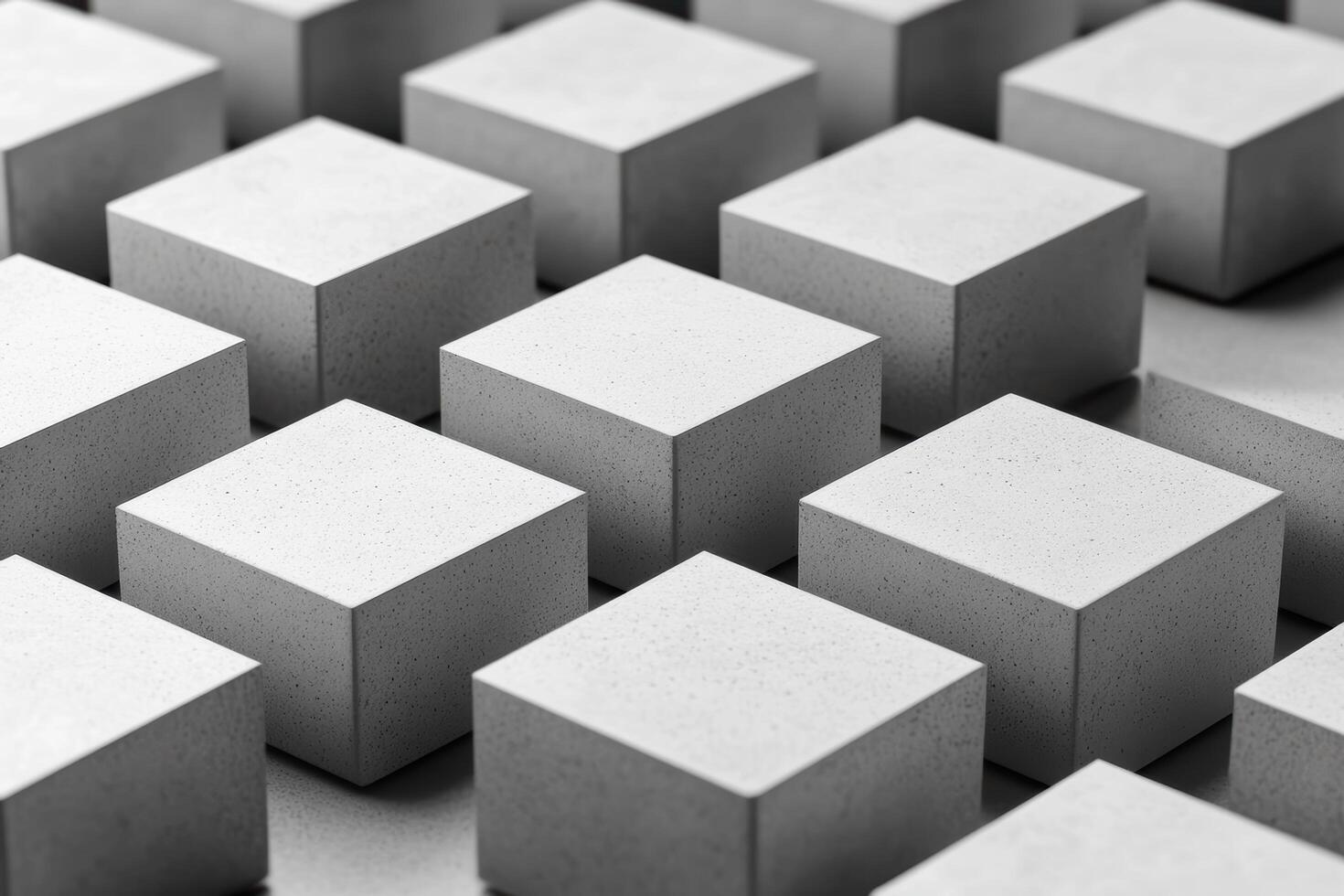 White concrete cubes arranged in a grid pattern on a surface photo