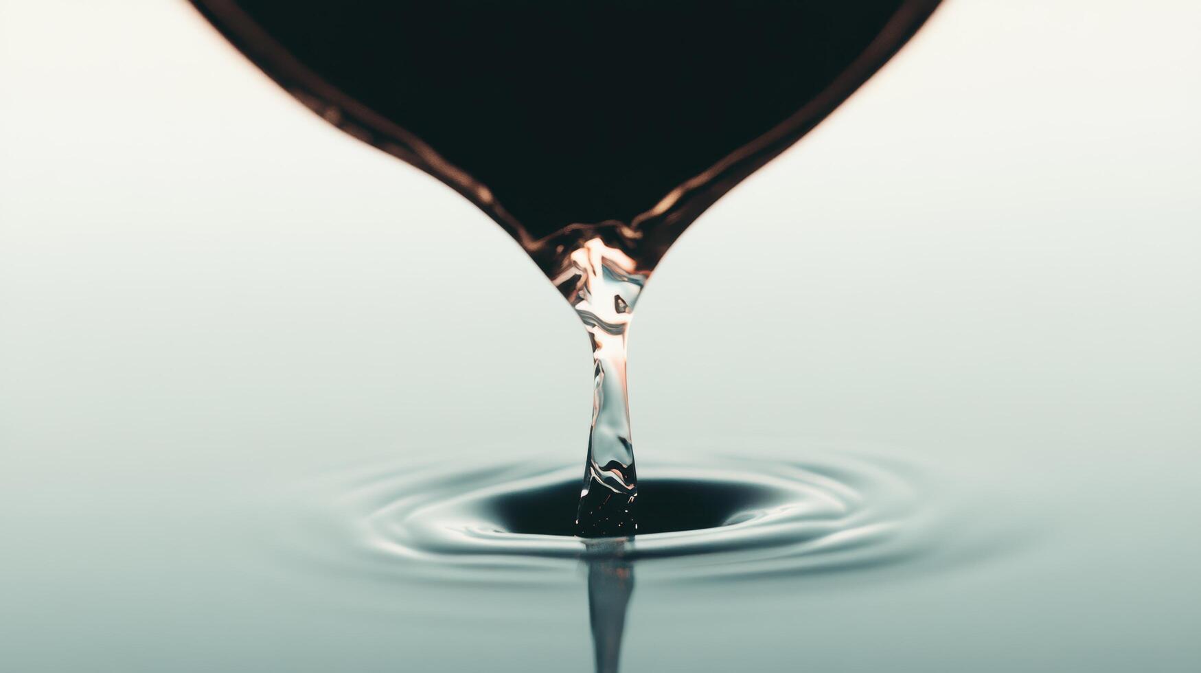 Captivating water drop creating ripples on a tranquil surface photo