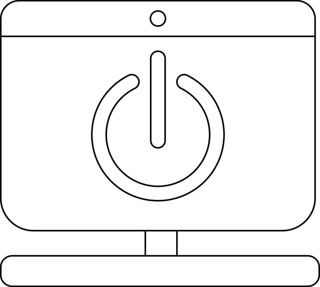 laptop monitor icon and power button icon with white background vector