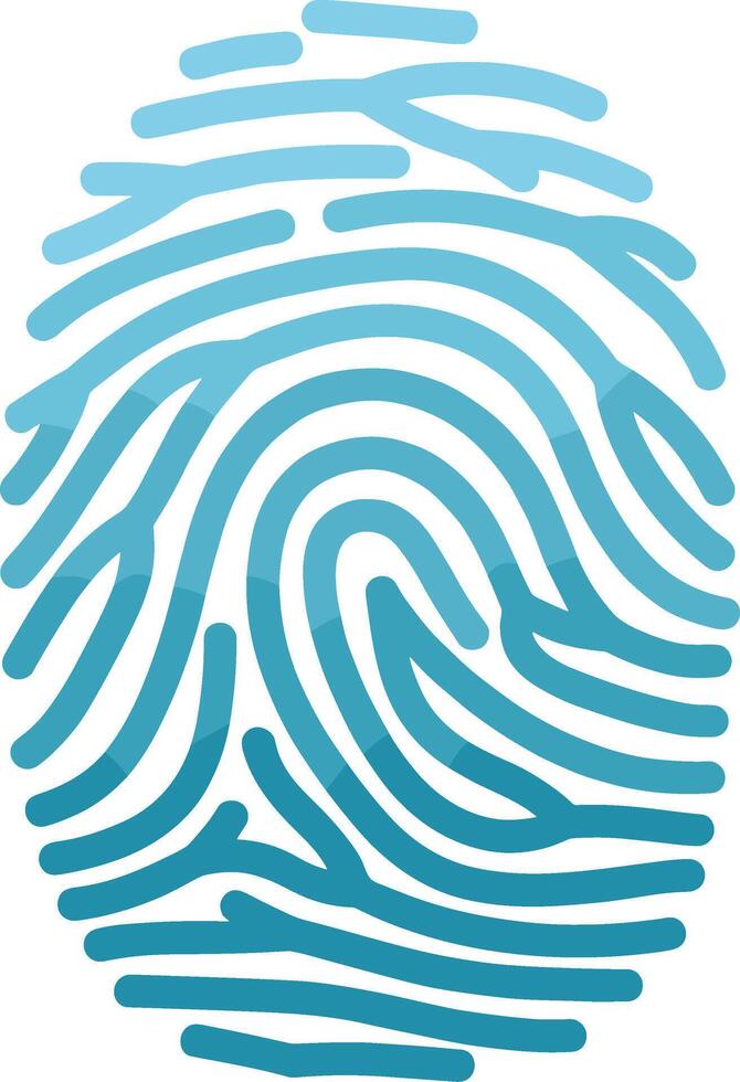 Simple Gradient Blue Fingerprint Identity Information Security Abstract Illustration vector